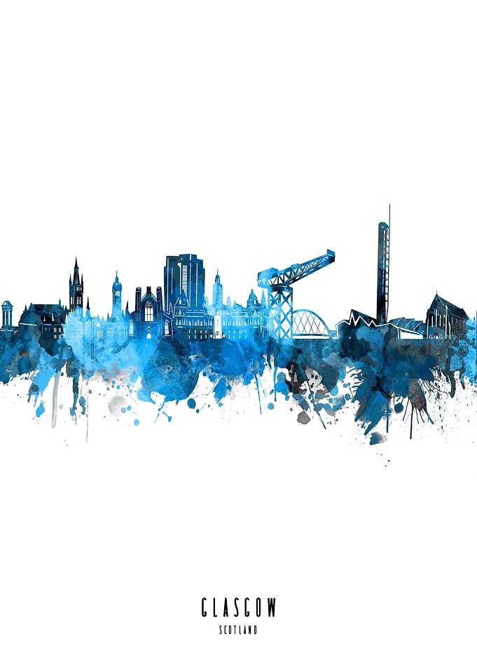 glasgow watercolor blue
