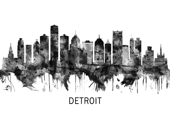 Detroit Michigan Skyline