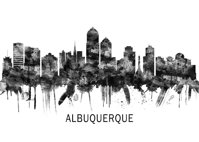 Albuquerque Skyline BW