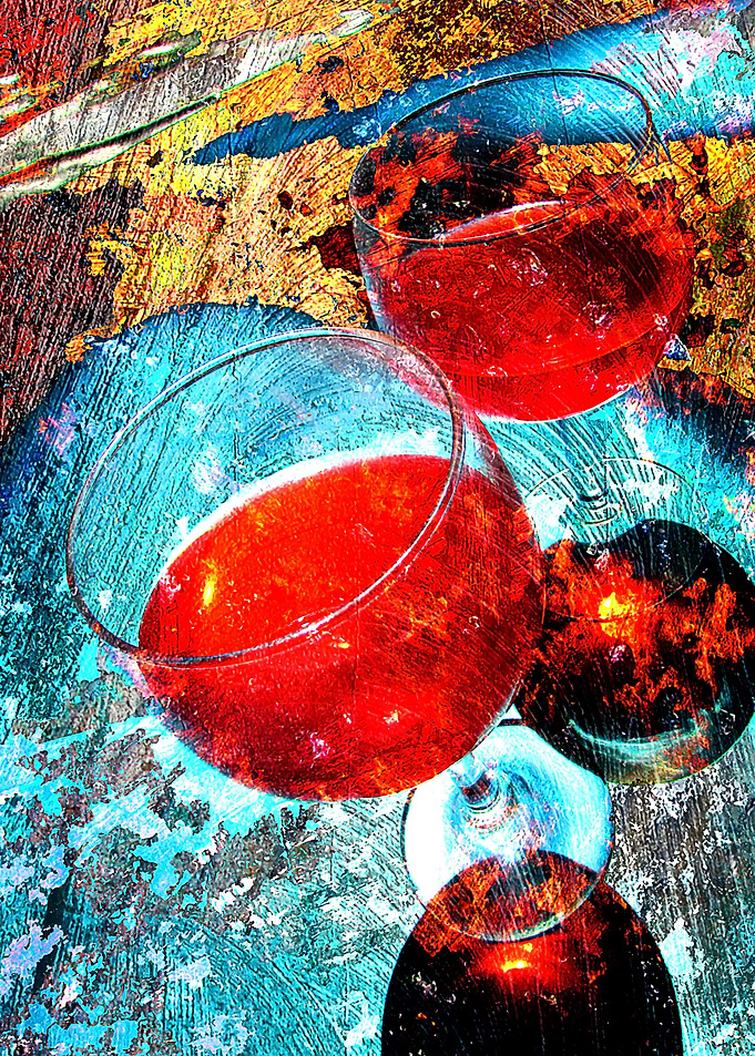 Wine glasses art 3