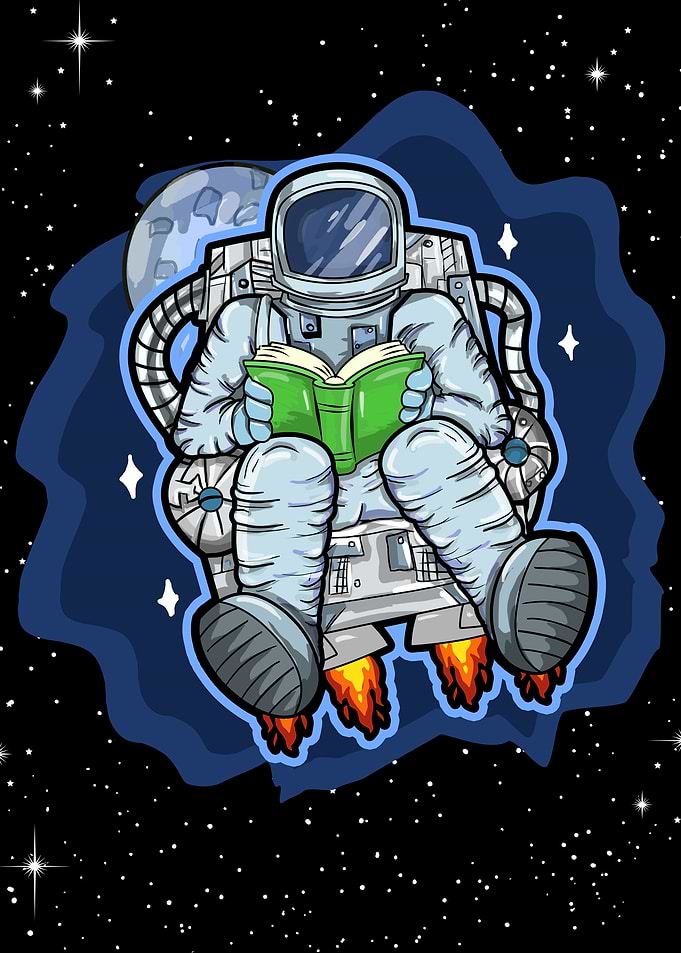 Astronaut Reads A Book