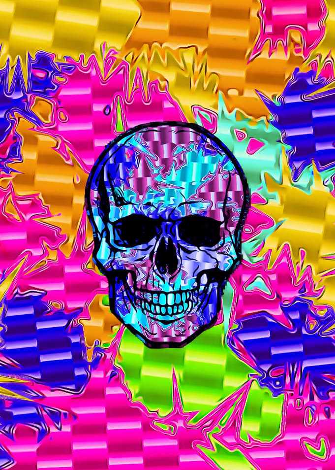 Color Pop Chrome Skull