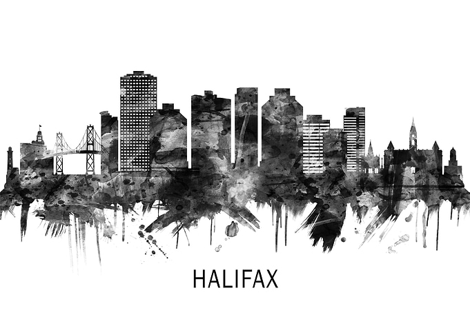 Halifax Canada Skyline BW