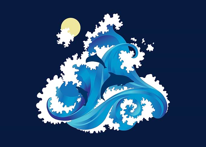 Big Waves and Dolphins