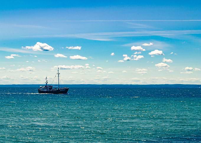 Ship in calm sea