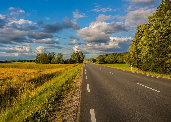 Empty Road in Fields