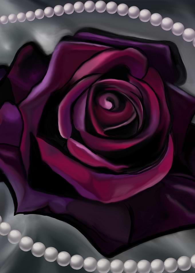 Dark Rose and Pearls