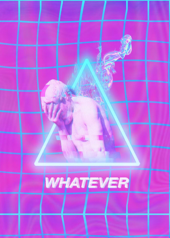 Vaporwave Glitch Statue