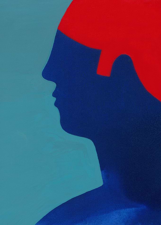Minimal man in blue