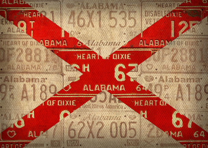 Alabama State Flag Vintage