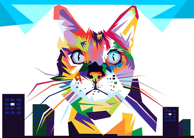 Cat In Style Fhoto PopArt