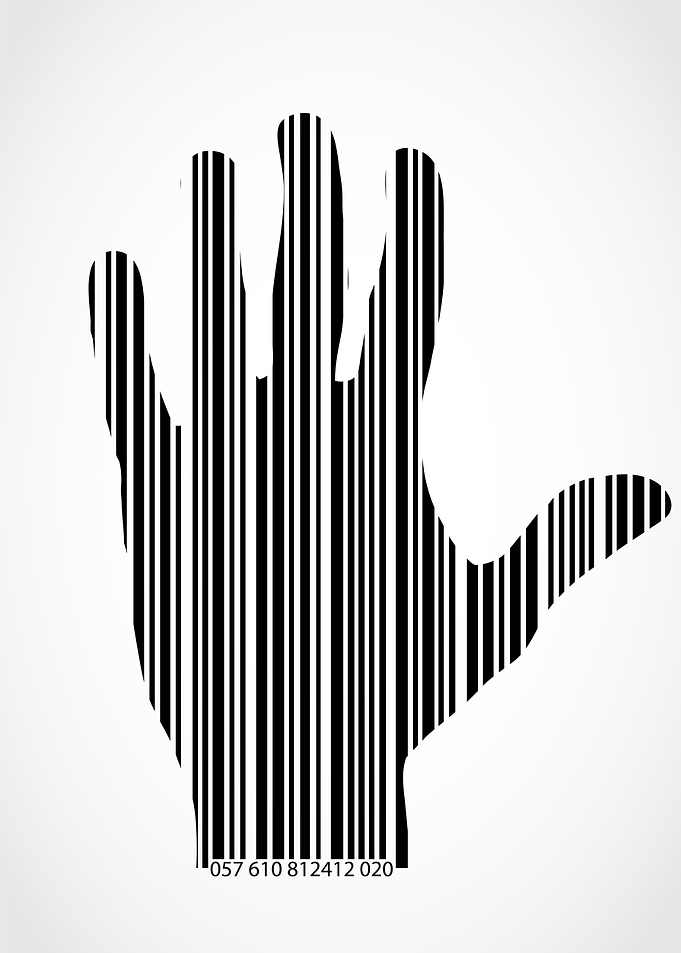 barcode desig human head