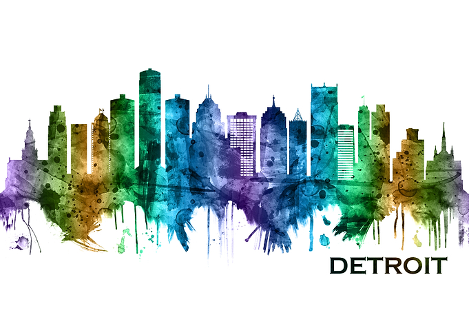 Detroit Michigan Skyline