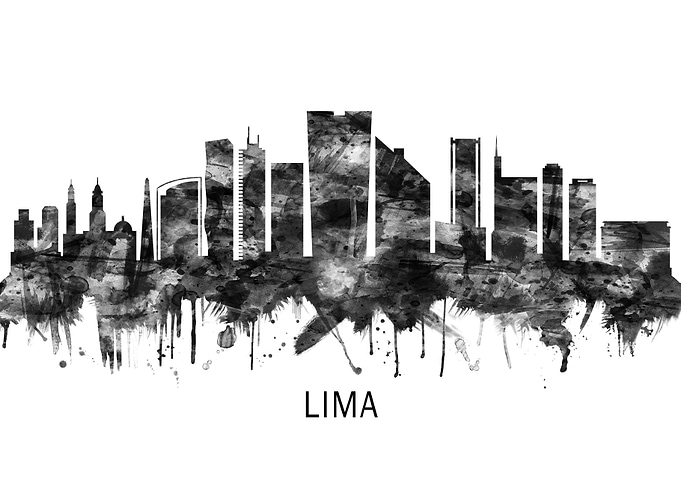 Lima Peru Skyline BW