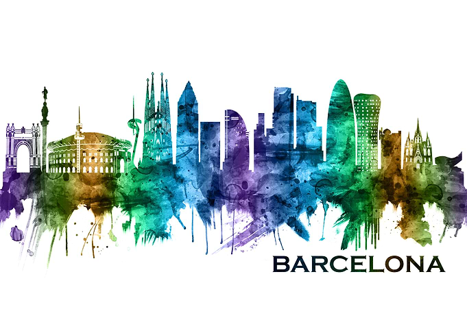 Barcelona Spain Skyline