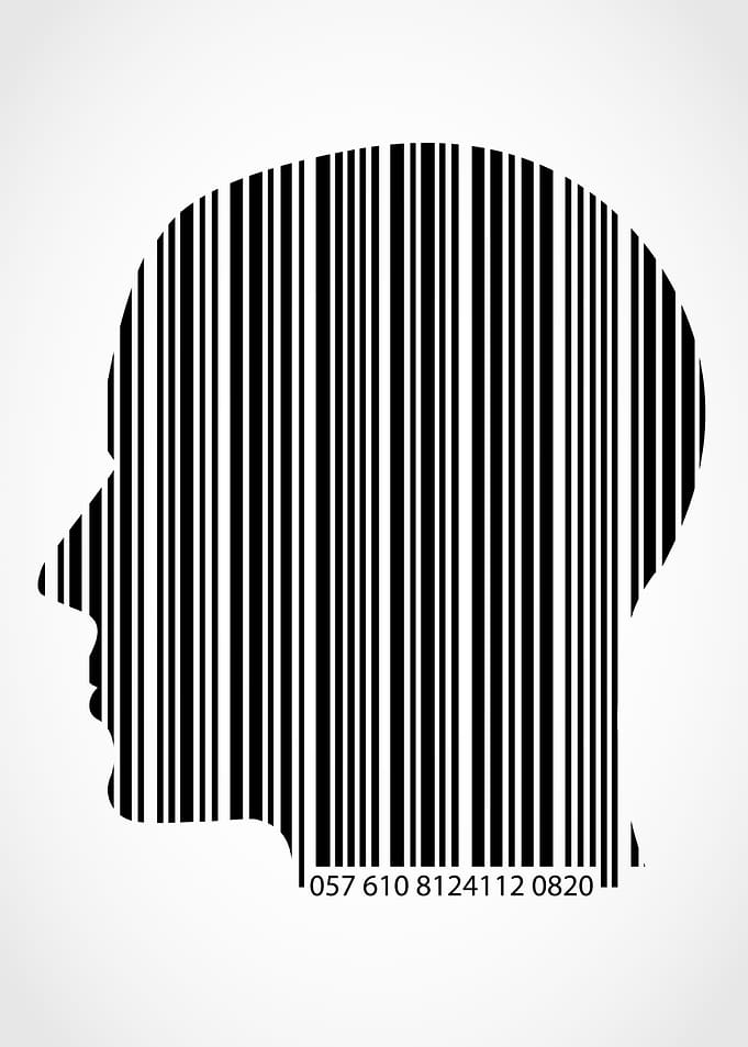barcode human head profile