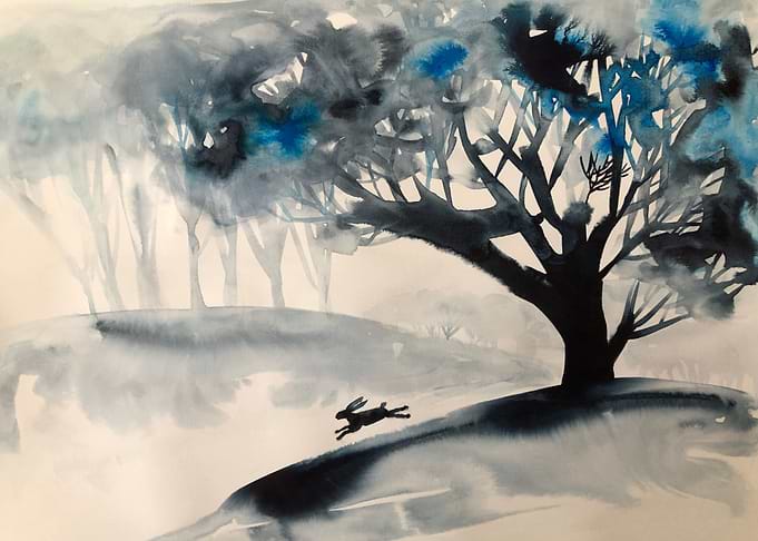 Landscape with rabbit