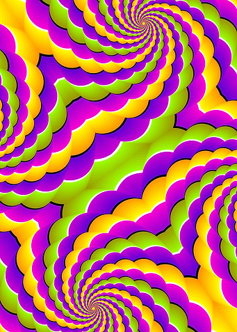 Colorful spin illusion