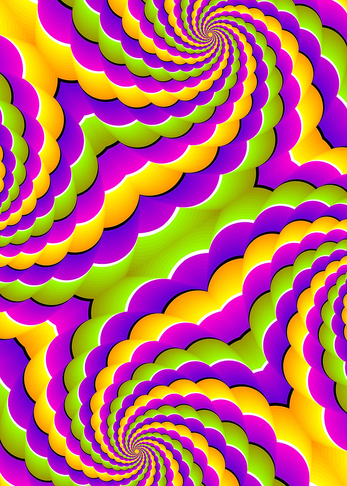 Colorful spin illusion
