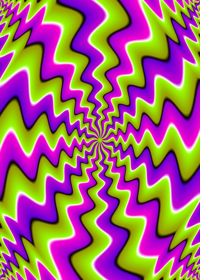 Colorful spin illusion