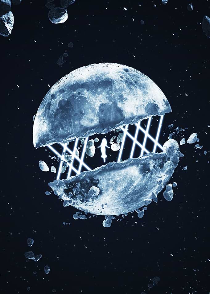 Pullup banner planets moon