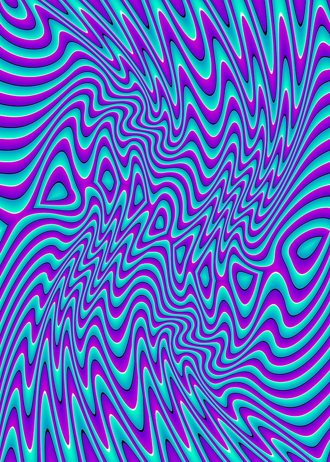Wavy blue illusion