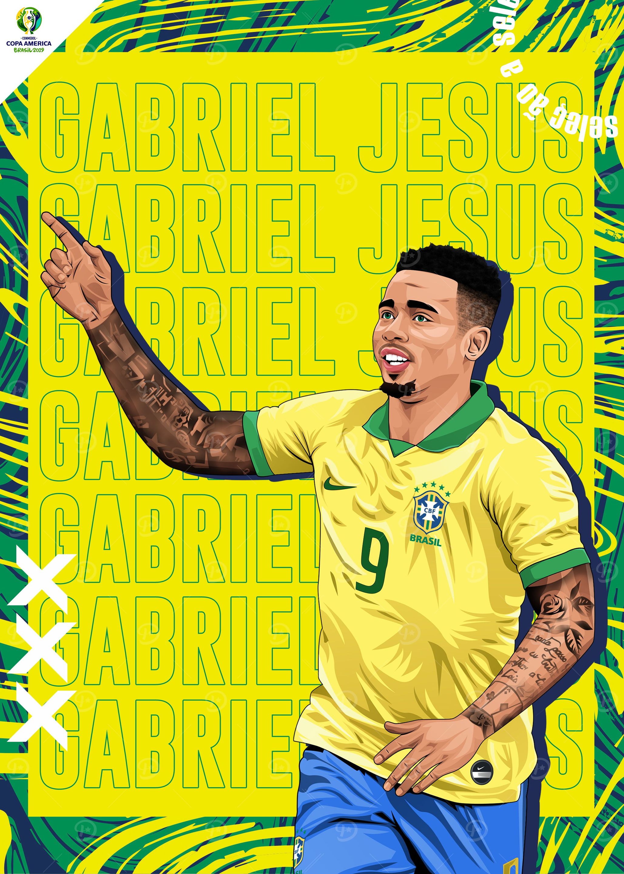 Gabriel Jesus Vector Art