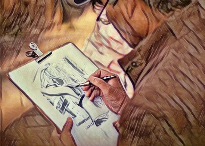 Pen art sketching