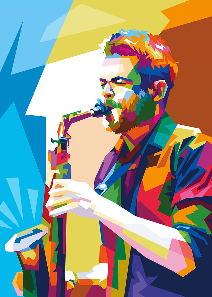 Musician in Pop Art Style