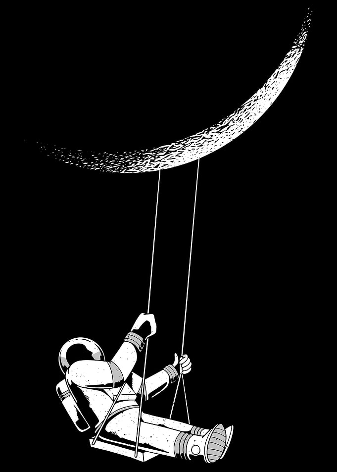 Astronaut and the Moon
