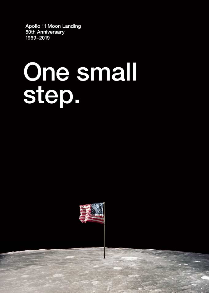 Moon 50th Small Step Flag
