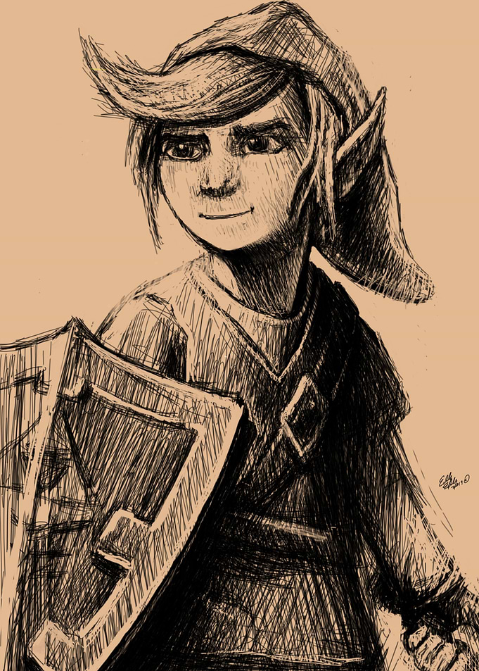 Link Zelda E Drawing