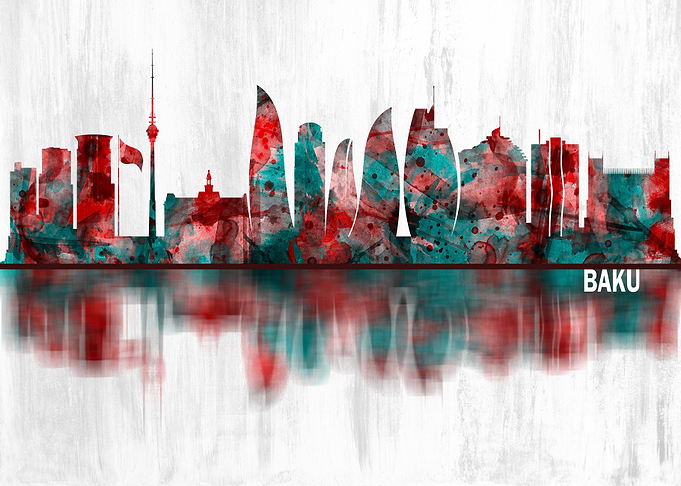Baku Azerbaijan Skyline
