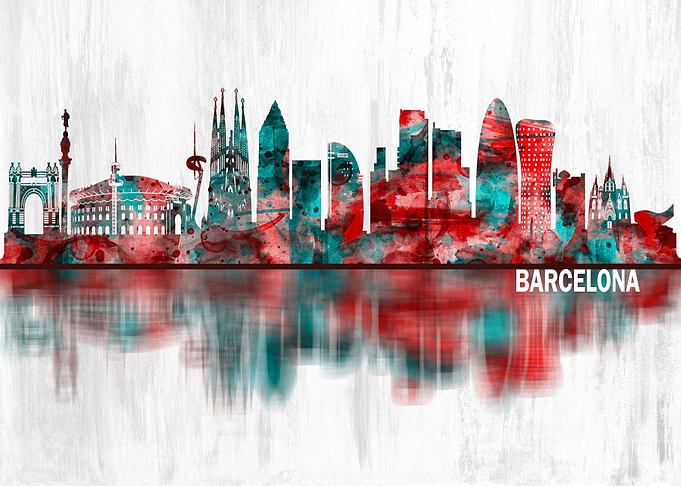 Barcelona Spain Skyline