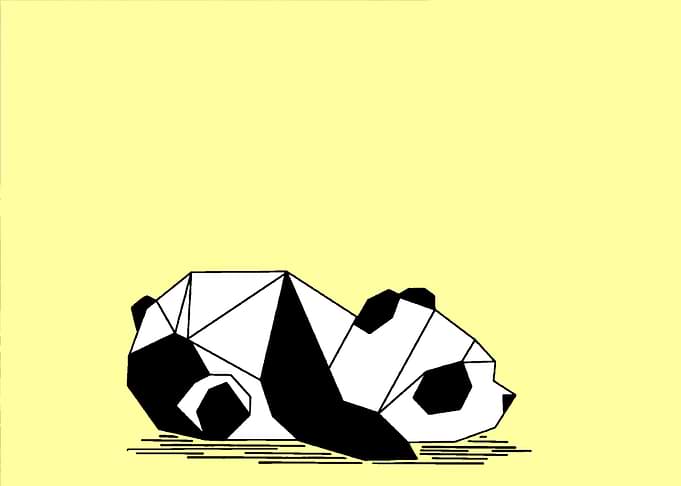 Lying panda