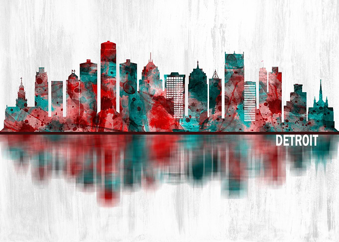 Detroit Michigan Skyline