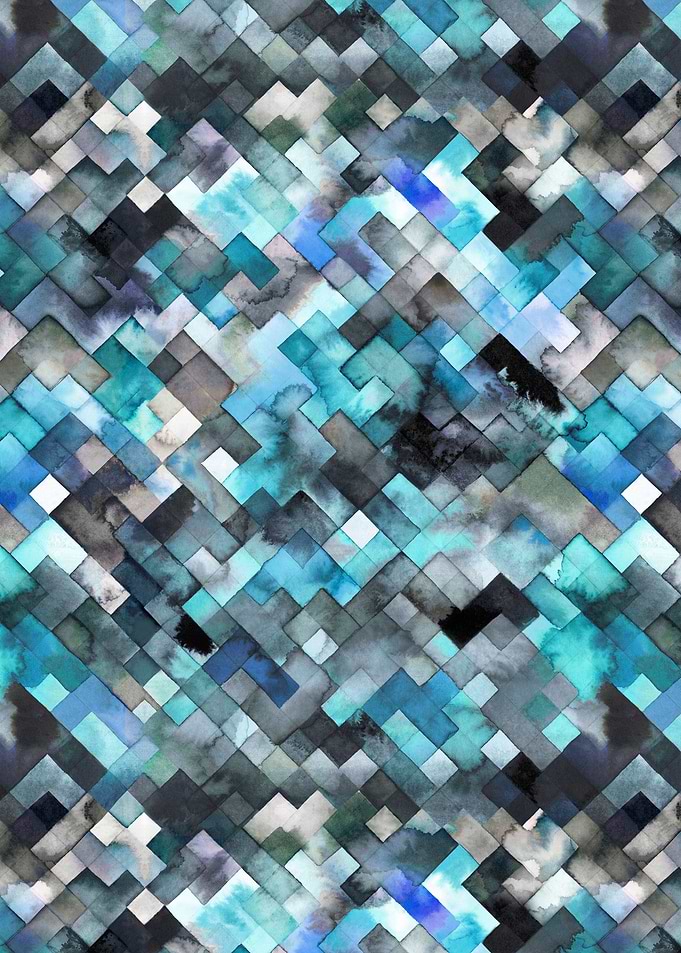 Moody Geometry Blue Square