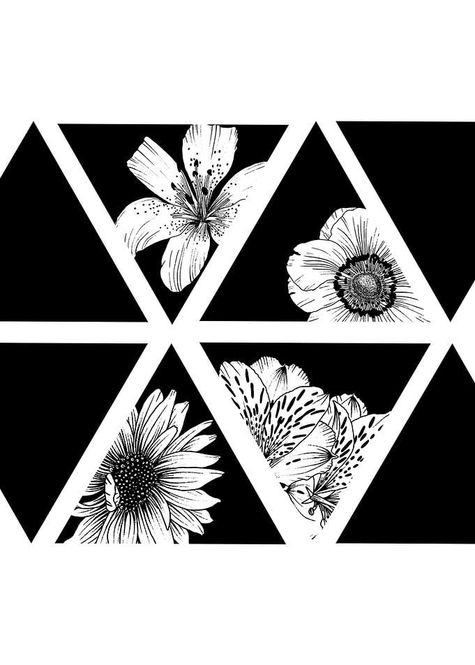 Flowers in triangle