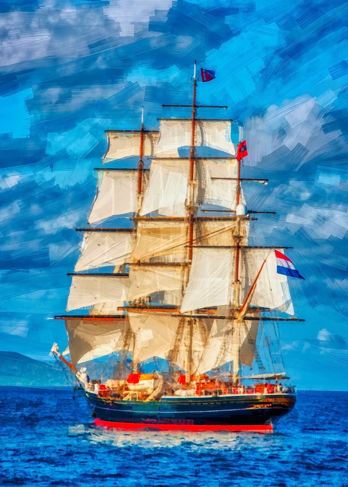 Classic sailing ship
