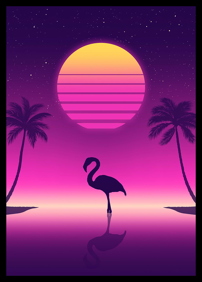 Sunset Flamingo