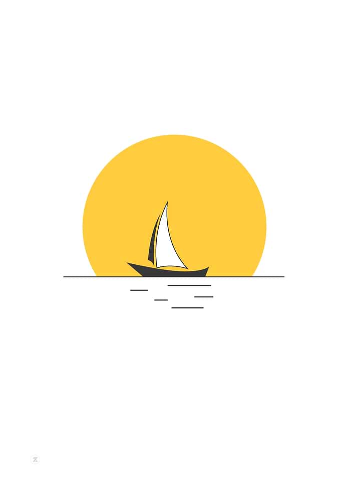 sun with boat
