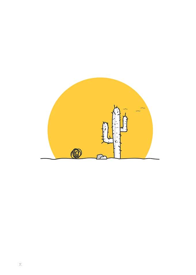 sun with desert