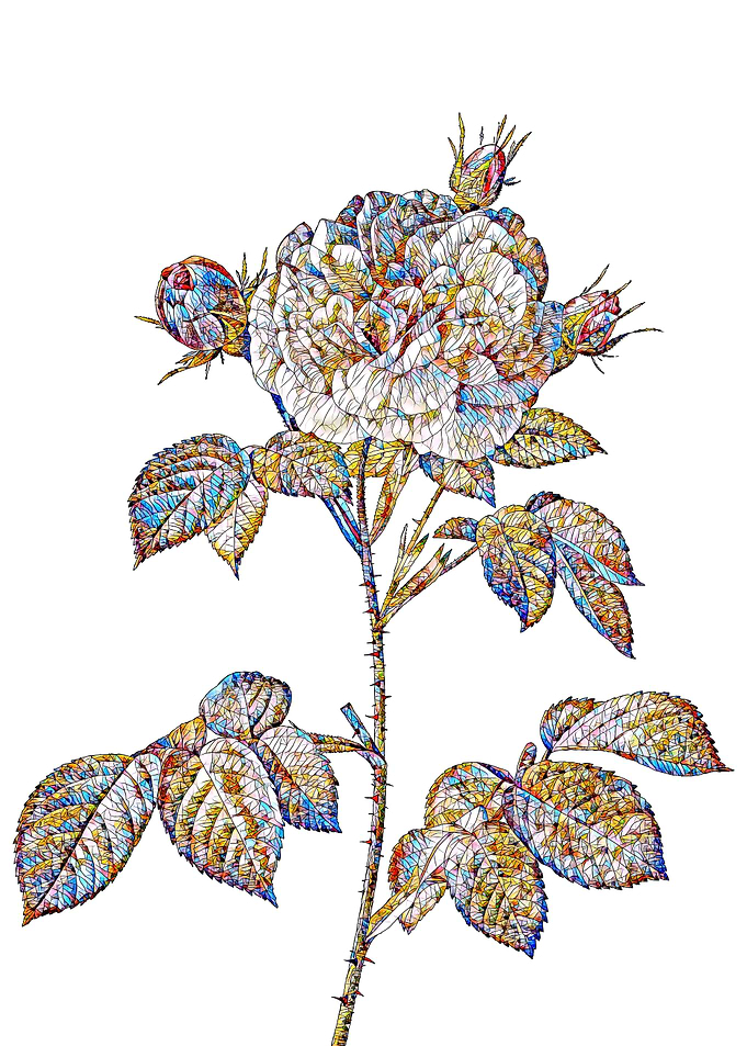 Stained Glass Rose Flower