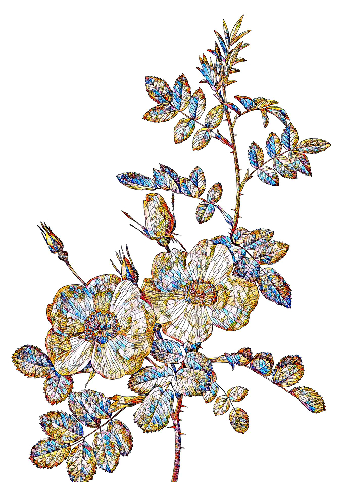 Stained Glass Rose Flower