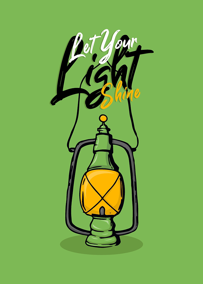 Lamp with slogan