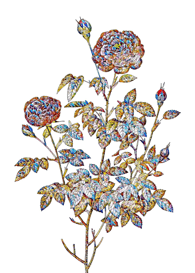 Stained Glass Rose Flower