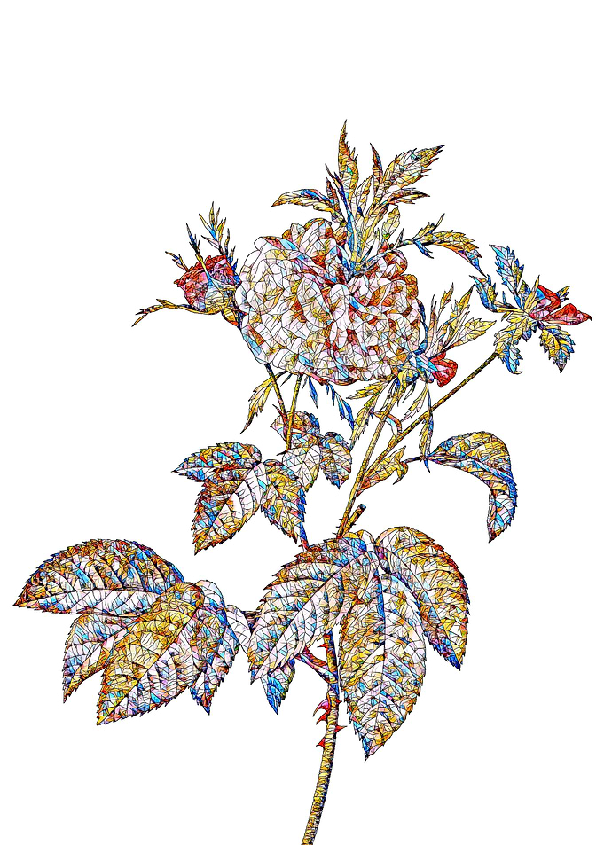 Stained Glass Rose Flower