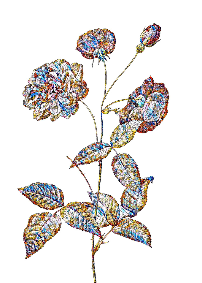 Stained Glass Rose Flower