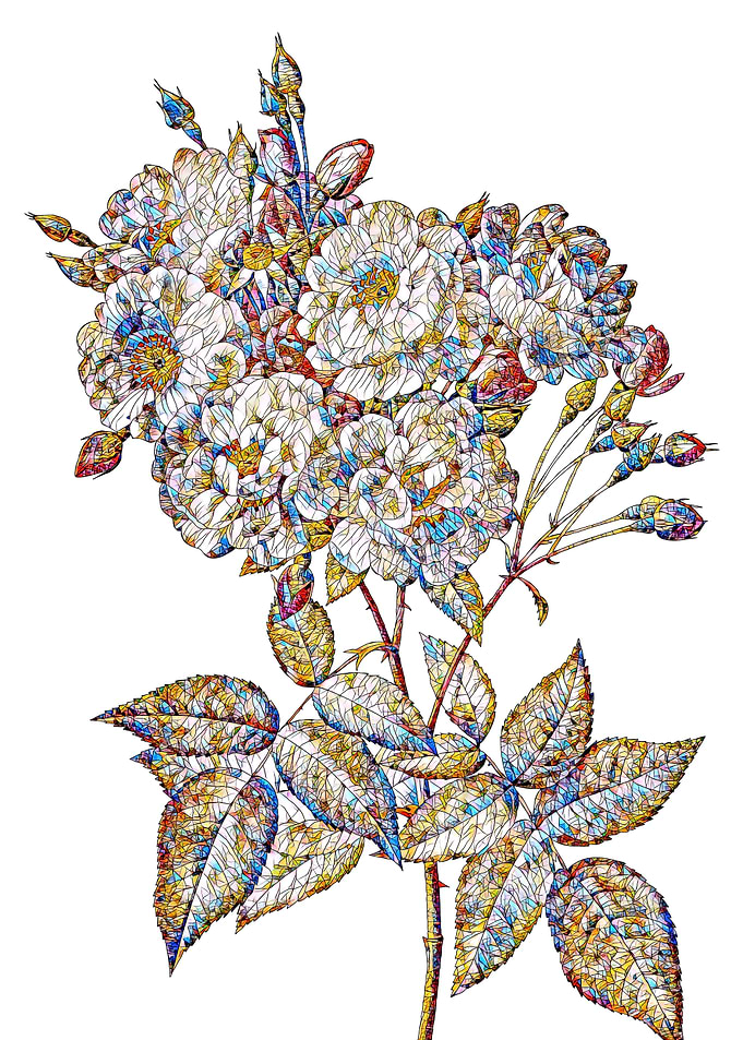 Stained Glass Rose Flower