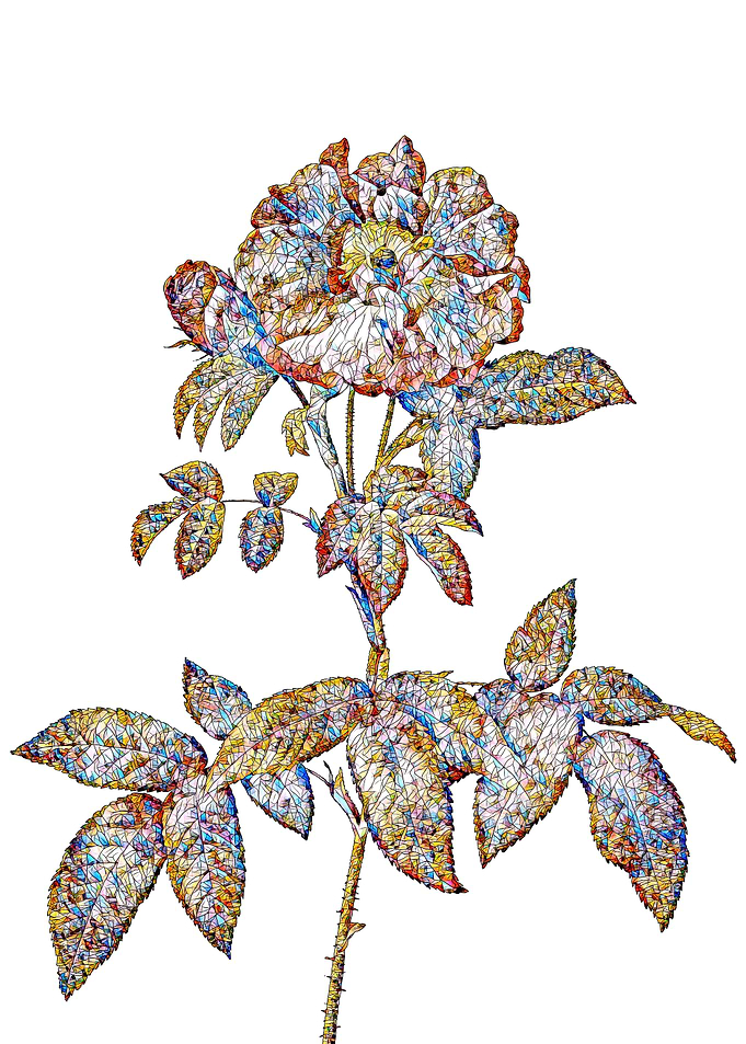Stained Glass Rose Flower